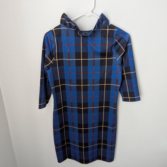 Gretchen Scott Plaid Ruffled Neck Dress, XS - Picture 4 of 5